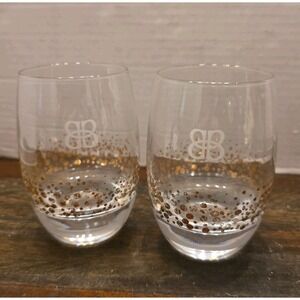 Bailey's Irish Cream Tumblers 22K Gold Confetti Dots  set of 2